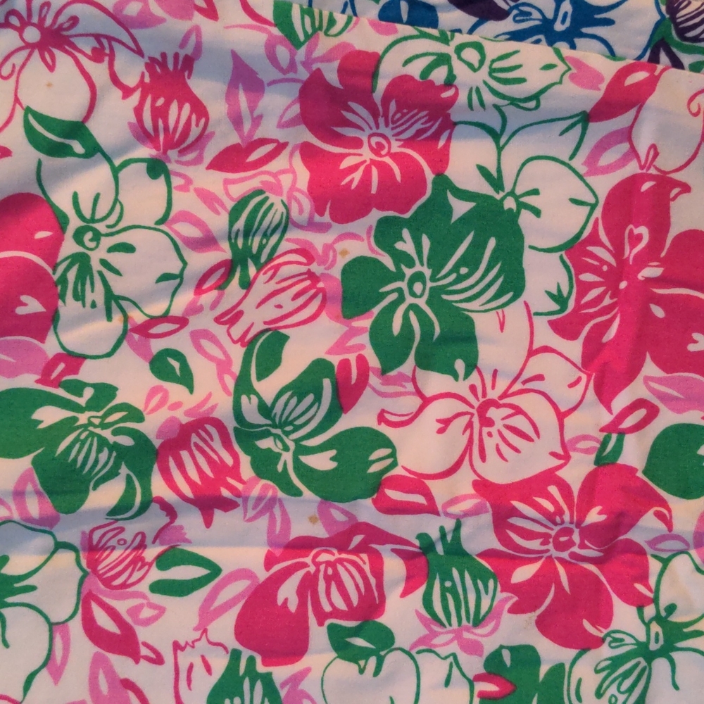 high waist floral print pants, Lilly Pulitzer, two tone trousers - Picture 4 of 7